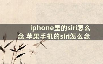 iphone里的siri怎么念 苹果手机的siri怎么念